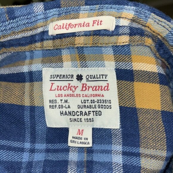 Lucky Brand Women's M Medium Button Down Shirt Flannel California Fit Plaid - Picture 6 of 6